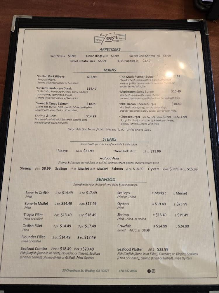 Tony's Seafood & Grill Menu image 3